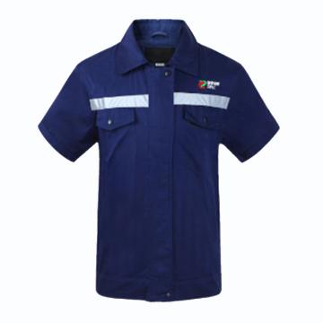 笙谷 藏蓝色全棉夏季短袖工装，SG-D1106 尺码可定制 售卖规格：1套