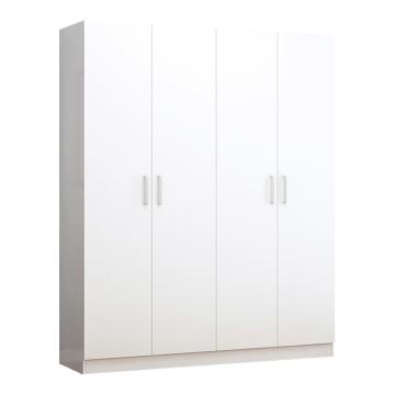Raxwell 四门衣柜，RFCA0096 暖白色 防火板140*50*180cm 售卖规格：1个