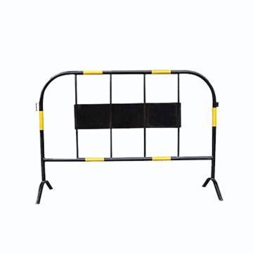 Raxwell 铁马护栏(高1m长1.4m，黑黄B款带铁板)，镀锌钢管，RSRG0031 售卖规格：1个