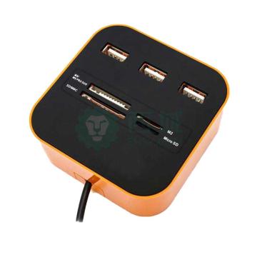 酷比客 USB2.0 3口集线器，LCHC01OR 带读卡器/橙色 售卖规格：1条