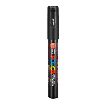 UNI 三菱POSCA马克笔，PC-1M黑色 极细0.7mm海报广告记号笔（10支/盒） 售卖规格：1支