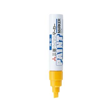UNI 三菱斜头粗字宽头工业油漆笔，PX-30黄色 粗4mm-8.5mm（6支/盒） 售卖规格：1支