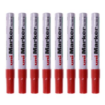 UNI 三菱斜头方嘴油性记号笔，580B红色 1-5mm（12支/盒） 售卖规格：1支