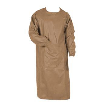 冰禹 防水围裙，BYlf-505棕色 加长加大，皮质防油防水长袖罩衣，皮革反穿衣男士皮罩衣 售卖规格：1件