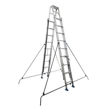 Raxwell 铝合金人字双面升降梯，RMLP0083 折叠长度5.25m，扩展长度9m，承重150kg 售卖规格：1台
