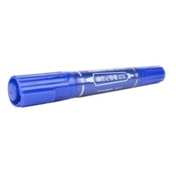 齐心 记号笔，MK803蓝 大双头油性 细头2mm粗头6mm 10PCS/盒 售卖规格：1盒