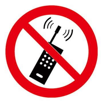 Raxwell GB安全警示标签-禁止使用手机，直径50mm，不干胶，RSSE0003 售卖规格：10张/包
