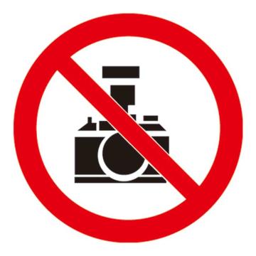 Raxwell GB安全警示标签-禁止拍照，直径50mm，不干胶，RSSE0019 售卖规格：10张/包