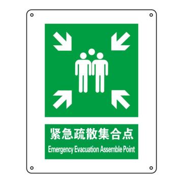 Raxwell GB安全标识紧急疏散集合点，250*315mm，1.5mm厚ABS板，RSSG0340 售卖规格：1张