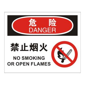 Raxwell OSHA安全标识危险-禁止烟火(有图)，250*315mm，1.5mm厚ABS板，RSSO0106 售卖规格：1张