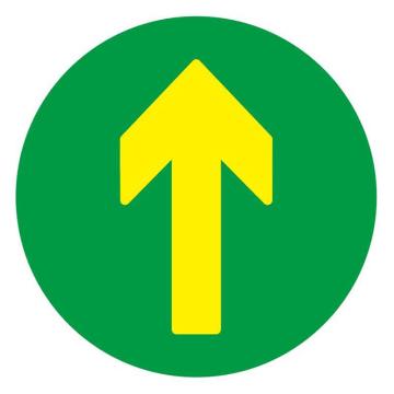 Raxwell 经济型地贴警示标识-直行箭头，直径400mm，地贴材质，RSSW0164 售卖规格：1张