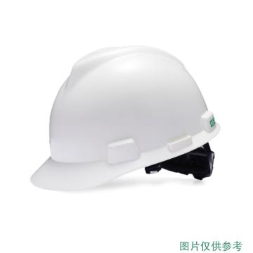 梅思安/MSA V-Gard PE标准型安全帽，10245109 白色,一指键帽衬，PVC吸汗带，E型下颏带 售卖规格：1顶