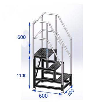 郑兴安 三阶工作梯，600*600*1100mm,护栏高600mm,一二阶宽100mm，三阶宽400mm （定制）