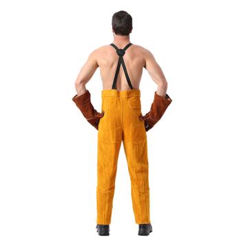 Raxwell 金黄色全皮焊裤，RW4327 XL码 售卖规格：1件