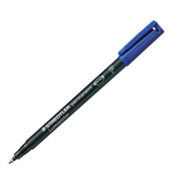 施德楼/STAEDTLER 油性胶片笔，318蓝色 线幅0.6mm 防水遮光菲林笔速干光盘标记笔（10支/盒） 售卖规格：1支