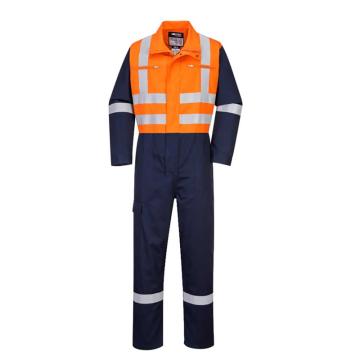 百瑞福祉 阻燃防电弧拼色连体服，VS02C，M，橙色/藏青 售卖规格：1件