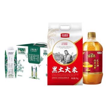 福临门 节庆组合，SJ-米油牛奶套餐，4.3L+5kg 裕道府/特仑苏（一件代发） 售卖规格：1套