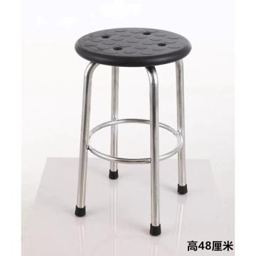 京泰雅格 不锈钢PU圆凳(无尘实验室专用), 不锈钢/PU微软面/高48cm