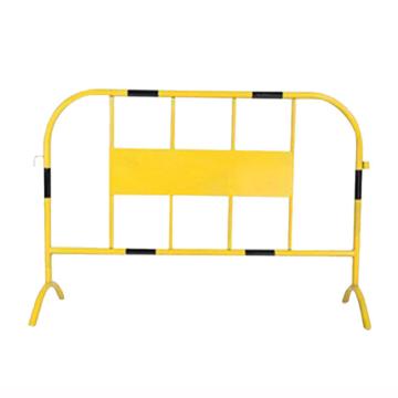 Raxwell 铁马护栏(高1m长1.4m，黄黑A款带铁板)，镀锌钢管，RSRG0033 售卖规格：1个