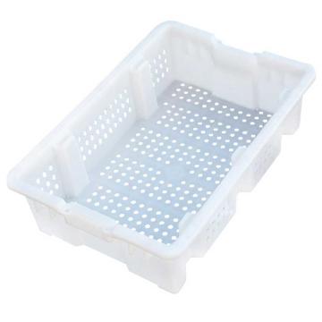 英达斯贝克 塑料周转筐,1#渔盘，白色,外尺寸:600×410×165mm 售卖规格：1个