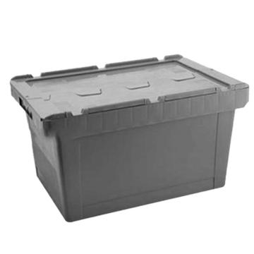 英达斯贝克 斜插物流箱,灰色,外尺寸:600×400×355mm，AWX6035翻盖物流箱 售卖规格：1个