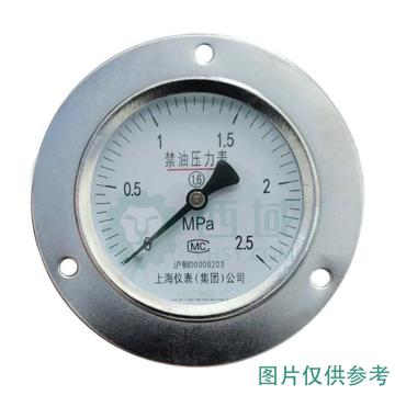 上仪 耐震压力表，Y-63BFZ304不锈钢+304不锈钢,轴向前带边,Φ60 0~16MPa,M14*1.5,硅油 售卖规格：1个