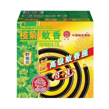 榄菊 野菊花蚊香3+1家庭特惠装，15双盘/盒 售卖规格：1盒