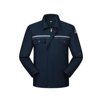 Raxwell 夏季长袖单层防静电工作服套装，35%棉65%涤，藏蓝色，2XL RW8221（同款10套起订）