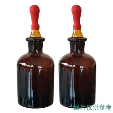 安赛瑞 玻璃滴瓶（2个装）实验用磨口棕色玻璃滴管瓶胶头滴瓶，60ml，含红色胶头，600340 售卖规格：2个/件