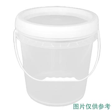 安赛瑞 透明广口塑料桶（圆形带手提）实验室带盖密封桶样品桶涂料桶留样收纳桶 10L，600599 售卖规格：1个