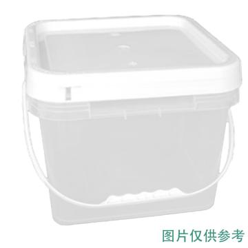 安赛瑞 透明广口塑料桶（方形带手提）实验室带盖密封桶样品桶涂料桶留样收纳桶 8L，600598 售卖规格：1个
