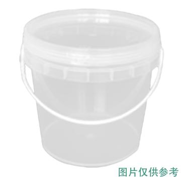 安赛瑞 透明广口塑料桶（圆形带手提）实验室带盖密封桶样品桶涂料桶留样收纳桶 2L，600595 售卖规格：1个