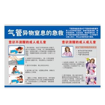 Raxwell 安全教育挂图-气管异物窒息的急救，750mm（长）*500mm（宽），1.5mmABS塑料板，RSSJ0040 售卖规格：1个