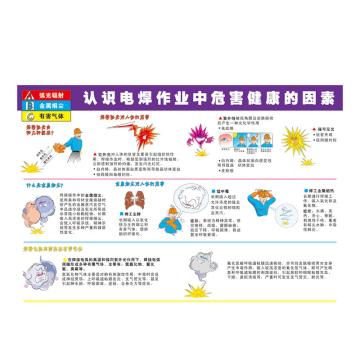 Raxwell 安全教育挂图-选认识电焊作业种危害健康的因素，750mm长*500mm宽，1.5mmABS塑料板，RSSJ0056 售卖规格：1个