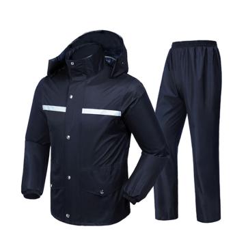星固 分体雨衣套装，LLK-Y7302 黑色 185 带反光条，春亚纺 PVC防水涂层 售卖规格：1套