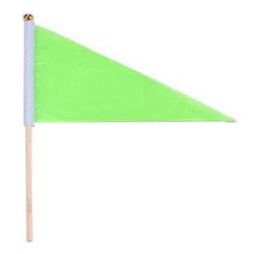 安赛瑞 三角手摇实心杆小彩旗，14x21cm手摇指挥裁判旗，绿色，311120 售卖规格：100面/包