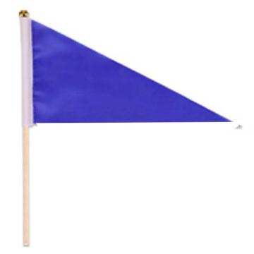 安赛瑞 三角手摇实心杆小彩旗，14x21cm手摇指挥裁判旗，蓝色，311119 售卖规格：100面/包