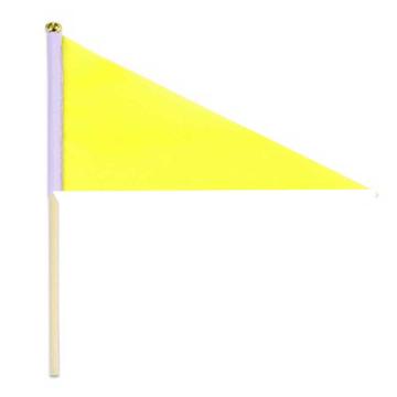 安赛瑞 三角手摇实心杆小彩旗，14x21cm手摇指挥裁判旗，黄色，311118 售卖规格：100面/包