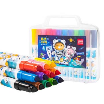 得力 12色锥形笔头易洗水彩笔，70738-12 (混) 售卖规格：1盒