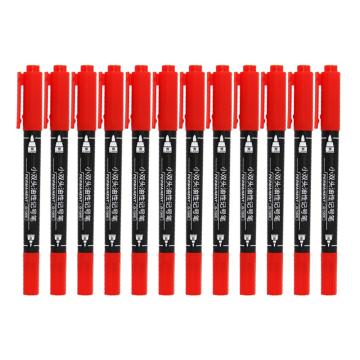 GEEMARKER 小双头油性记号笔，G-1205 红色 线幅0.5-1.0mm 售卖规格：12支/盒