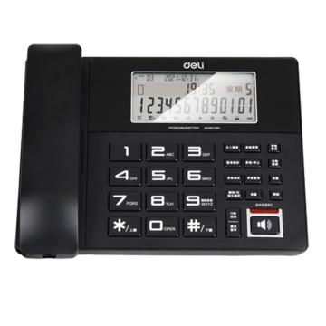 得力 录音电话，799 数码录音电话机 大屏显示 防雷 黑色 售卖规格：1个