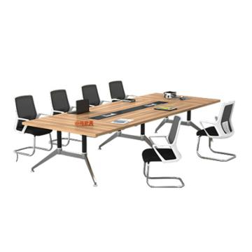 中伟 钢木结合办公桌会议桌培训桌洽谈桌，HYZ-9-9 3.5米 3500*1400*750mm 售卖规格：1张