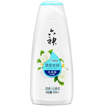 六神 清莹水润沐浴露，百合+山茶花 450ml 售卖规格：1瓶