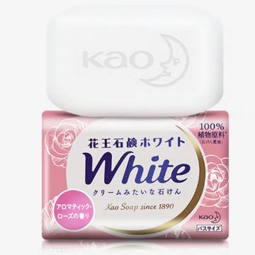 花王 香皂，white天然植物沐浴玫瑰护肤，130g 单位：块