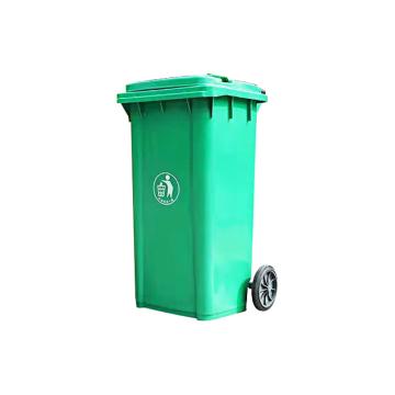 汇义塑业 塑料垃圾桶，240L带滚轮，绿色，手动，可挂车 售卖规格：1个