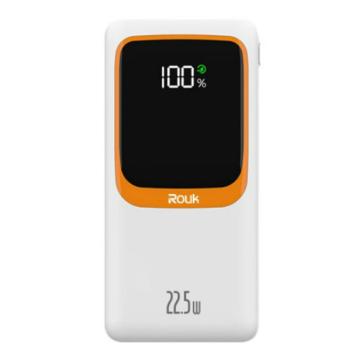 柔刻/ROUK 充电宝，H20 白 20000毫安超薄小巧自带线迷你快充苹果华为 售卖规格：1台