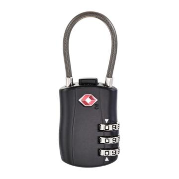 炬芯 TSA海关钢丝绳密码锁，锁体宽30mm 钢丝绳长度9.5cm TSA955 黑色 黑色 售卖规格：1个