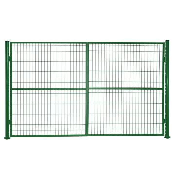 锦安行 桃形柱护栏网对开门，两网两柱，高2000x宽2000mm，网孔5x20cm，丝径5mm，立柱100x70mm，JCH-HLSM-2010 售卖规格：1套