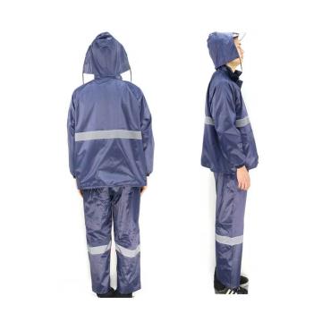 添盾 双层分体雨衣套装，TD-BP602-XL 藏青色 带反光条，网格内衬 售卖规格：1套