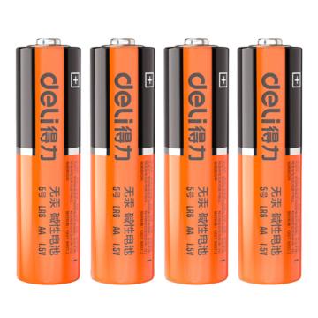 得力 碱性5号电池4粒吸卡装，LH502 LH502(橙)(四粒为一套) 售卖规格：1套